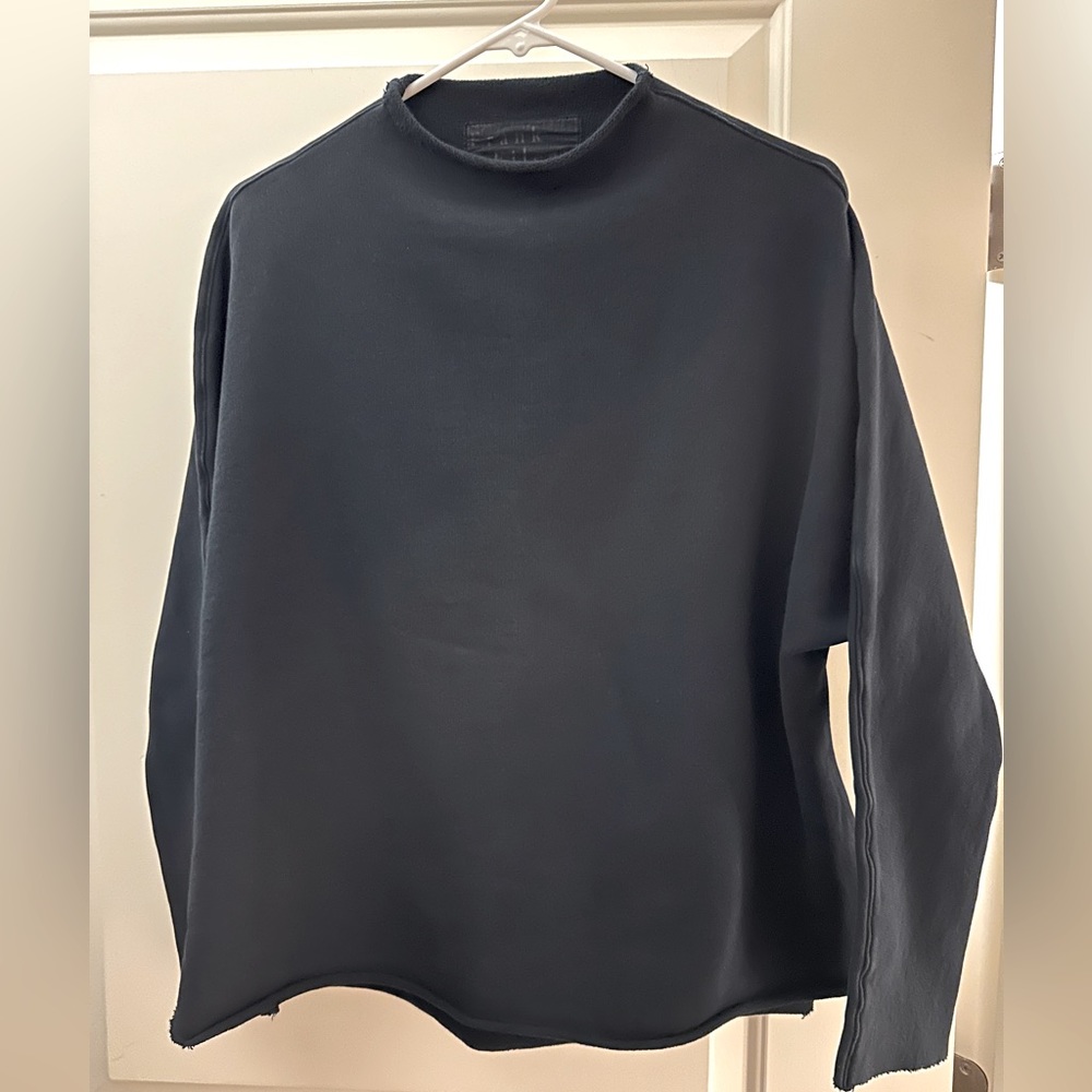 Frank & Eileen Effie Funnel Neck Long-Sleeve Capelet, British royal navy, size S
